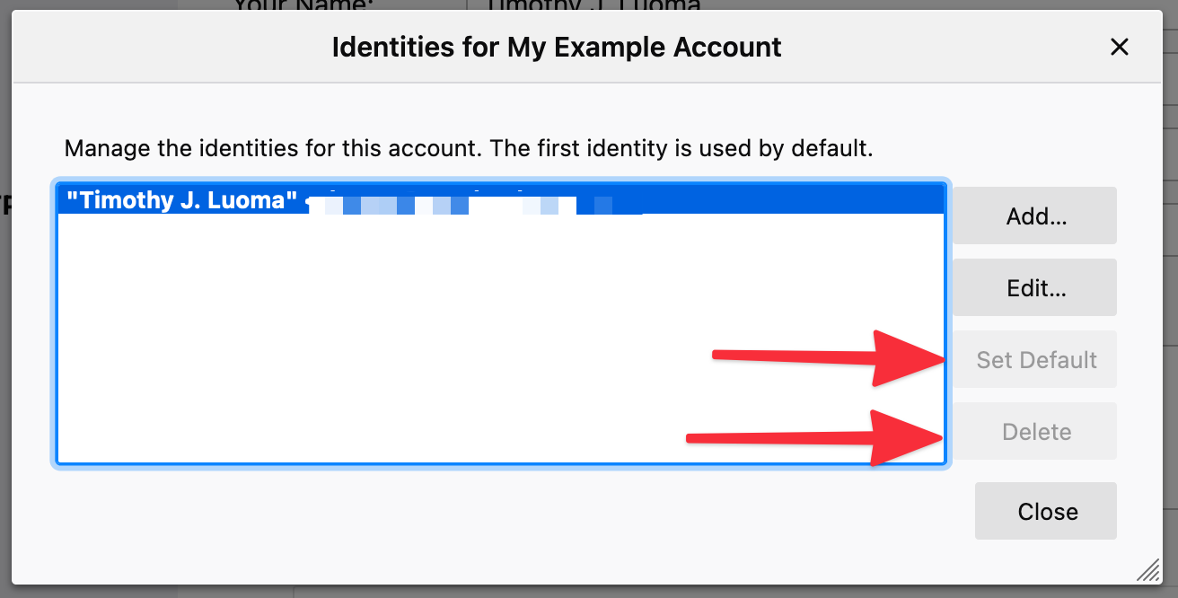 Thunderbird 007 Default Identity
